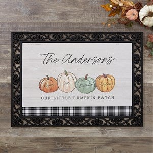 Fall Family Pumpkins Personalized Doormat-18x27 - 36370