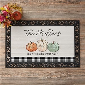 Fall Family Pumpkins Personalized Doormat-20x35 - 36370-M