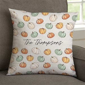 Fall Family Pumpkins Personalized 14 Velvet Throw Pillow - 36371-SV