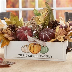 Fall Family Pumpkins Personalized Wooden Box Centerpiece - 36375