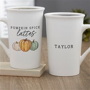 Fall Family Pumpkins Personalized Latte Mug 16 oz.- White - 36379-U