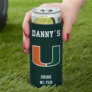 NCAA Miami Hurricanes Personalized Slim Can Cooler - 36415