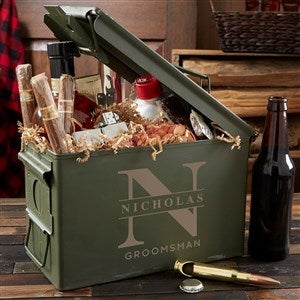 Lavish Groomsman Personalized 50 Cal Ammo Box - 36422