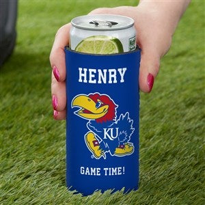 NCAA Kansas Jayhawks Personalized Slim Can Cooler - 36449