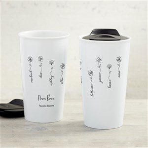 Garden Of Love Personalized 12 oz. Double-Wall Ceramic Travel Mug - 36464