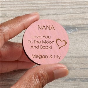 Lovely Lady Personalized Wood Pocket Token- Pink Stain - 36473-P