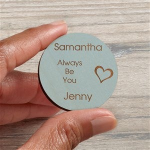 Lovely Lady Personalized Wood Pocket Token- Blue Stain - 36473-B