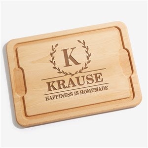 Laurel Wreath Personalized Maple Cutting Board - 12x17 - 36511