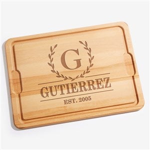 Laurel Wreath Personalized Extra Large Cutting Board - 15x21 - 36511-XL