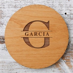Lavish Last Name Engraved Wood Coaster - 36554