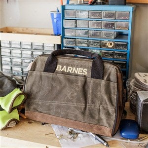 Olive Embroidered Waxed Canvas Tool Bag