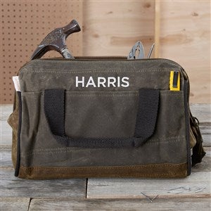 Olive Embroidered Waxed Canvas Tool Bag - 36570