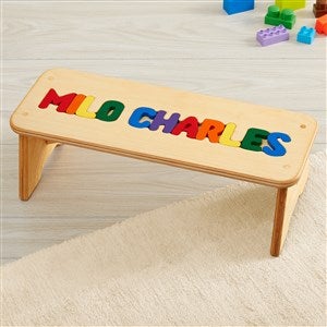 Rainbow Name Personalized Puzzle Stool - Up to 12 Letters - 36612D-L