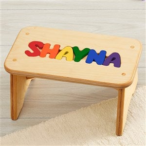 Rainbow Name Personalized Puzzle Stool - Up to 8 Letters - 36612D-S