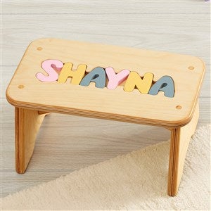 Pink Pastel Name Personalized Puzzle Stool - Up to 8 Letters - 36613D-S