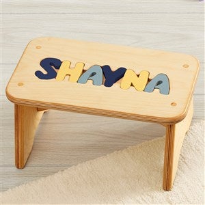 Navy Mix Name Personalized Puzzle Stool - Up to 8 Letters - 36614D-S