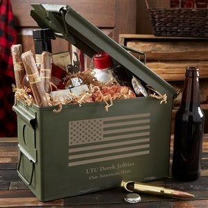American Flag Personalized 50 Cal Ammo Box - 36641