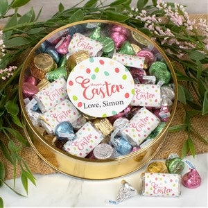 Happy Easter Personalized Extra Large Tin with Hersheys & Reeses Mix - 36644D-XL