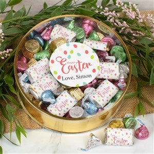Happy Easter Personalized Extra Large Tin with Hersheys  Reeses Mix - 36644D-XL