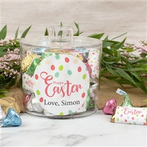 Happy Easter Personalized Container with Hersheys & Reeses Mix - 36653D