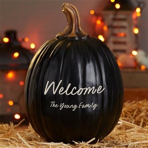 Fall Gnomes Personalized Resin Pumpkins - Large Black - 36700-L