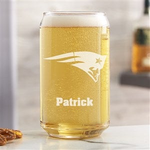 NFL New England Patriots Personalized 16 oz. Beer Can Glass - 36705-B