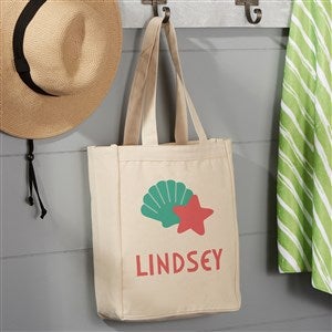 Beach Fun Personalized Canvas Tote Bag- 14 x 10 - 36773-S