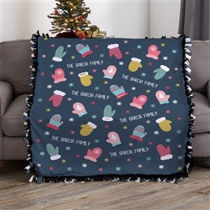 Warm Winter Wishes Personalized 50x60 Tie Blanket - 36793-T