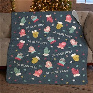 Warm Winter Wishes Personalized 50x60 Quilted Blanket - 36793-Q