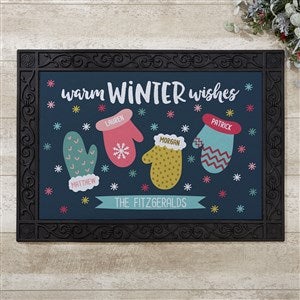 Warm Winter Wishes Personalized Doormat- 18x27 - 36795-S