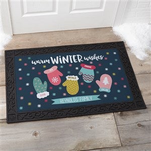Warm Winter Wishes Personalized Doormat- 20x35 - 36795-M