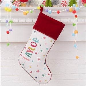 Warm Winter Wishes Personalized Burgundy Christmas Stockings - 36799-B