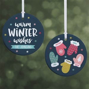 Warm Winter Wishes Personalized Ornament- 2.85 Glossy - 2 Sided - 36803-2