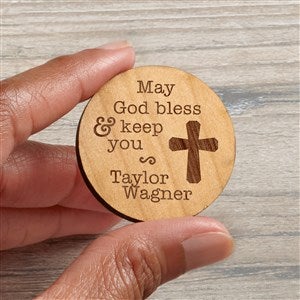 Blessings Personalized Wood Pocket Token- Natural - 36809-N