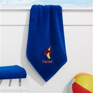 Summer Fruit Embroidered Beach Towels - Blue - Large - 36812-L