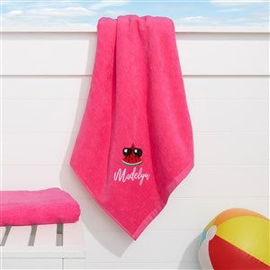 Summer Fruit Embroidered Beach Towels - Hot Pink - Large - 36812-HPL