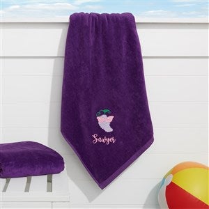 Summer Fruit Embroidered Beach Towels - Purple - Large - 36812-PL