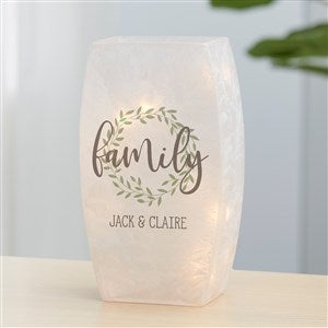 Personalized Frosted Tabletop Light - Family Wreath - Small - 36818