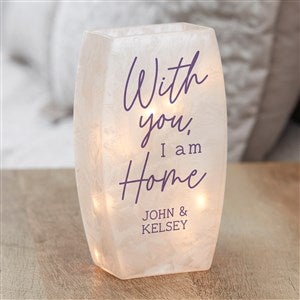 With You, I Am Home Personalized Small Frosted Tabletop Light - 36824