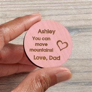 Graduation Inspiration Personalized Wood Pocket Token- Pink Stain - 36834-P