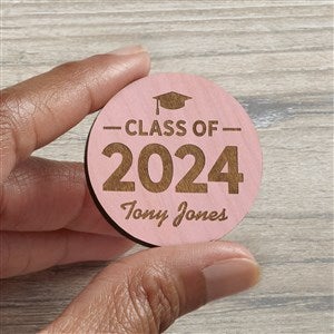 Class Of... Personalized Wood Pocket Token- Pink Stain - 36835-P