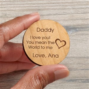 His Loving Heart Personalized Wood Pocket Token - Natural Wood - 36836-N