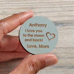 His Loving Heart Personalized Wood Pocket Token - Blue - 36836-B