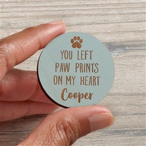 Pet Memorial Personalized Wood Pocket Token- Blue Stain - 36839-B