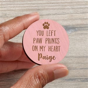 Pet Memorial Personalized Wood Pocket Token- Pink Stain - 36839-P