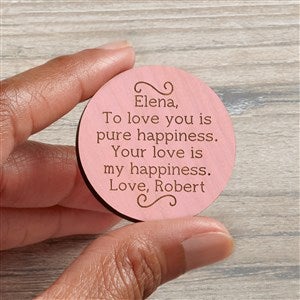 Write Your Message Personalized Wood Pocket Token - Pink - 36844-P