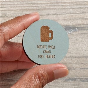 Choose Your Icon Personalized Wood Pocket Token- Blue Stain - 36845-B