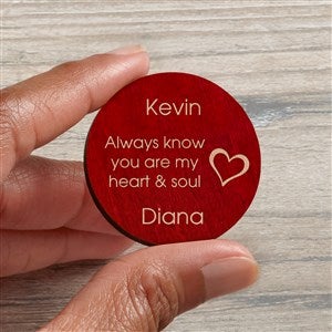All My Love Personalized Wood Pocket Token - Red - 36846-R