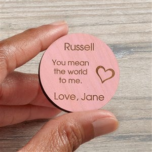 All My Love Personalized Wood Pocket Token - Pink - 36846-P