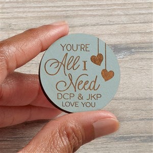 Youre All I Need Personalized Wood Pocket Token - Blue - 36847-B